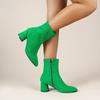 Women's Sock Boots Chunky Heel Ankle Boots Pointed Toe Elastic Autumn Side Zipper High Heeled Mid Calf Booties