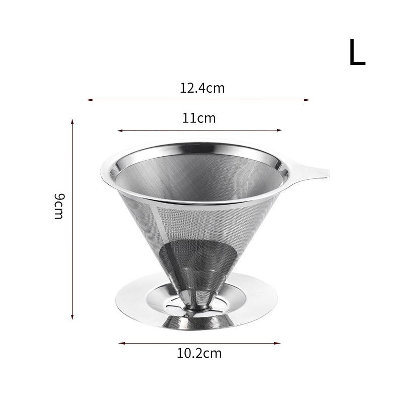 

Сетчатый фильтр для кофе из нержавеющей стали, безбумажный налив через конусную капельницу, многоразовый L