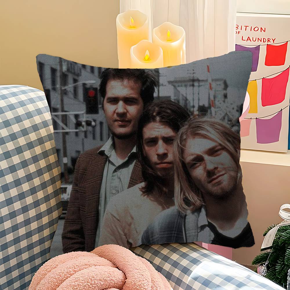 

Band Hot N-Nirvana Classic Maple Design Cushion Cover Happy Autumn Harvest Decor Holiday Decorati Pillow Cover 12x12Inch