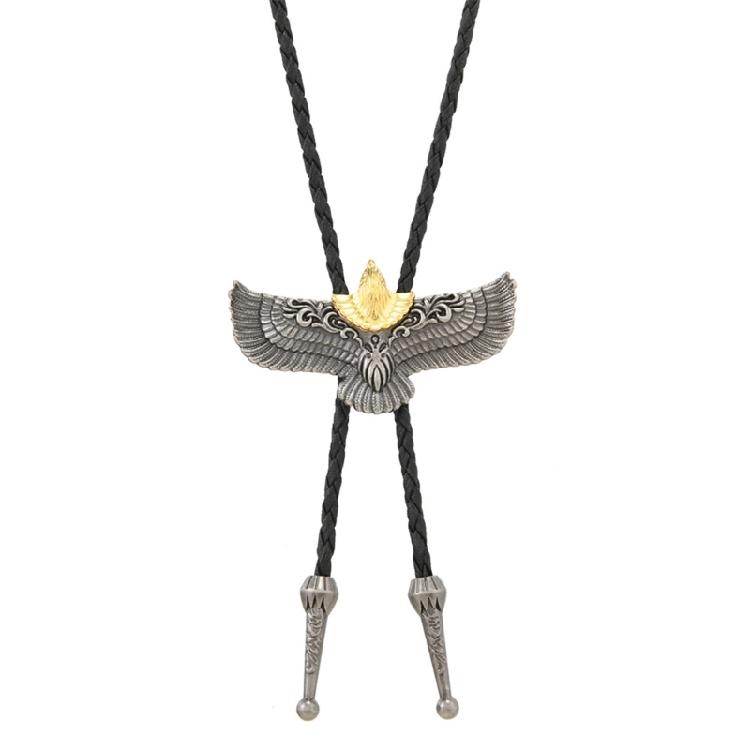 

Мягкое регулируемое ожерелье из искусственной кожи с этническим рисунком в виде птиц, аксессуар для взрослых и детей, модный галстук-боло для женщин и мужчин. 1 серебряный