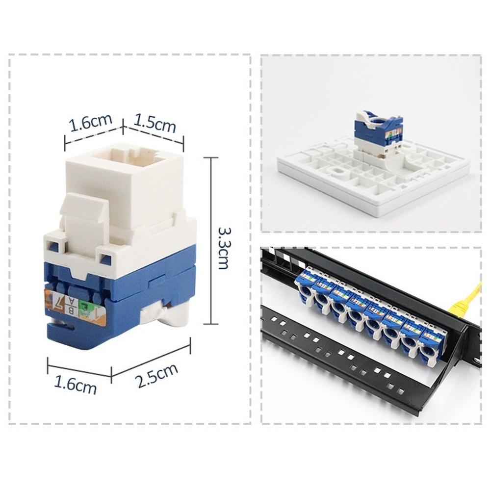 10pcs Cat6 Gigabit Rotating Toolless Network Module For High Speed Data Transmission In Office And Data Center Projects