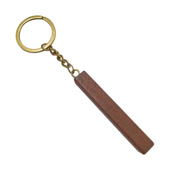 Wooden Keychain with Alloy Keyring Rectangular Pendant DIY Customization Painting Engraving Hot Stamping Key Chain Tags Bag Charm