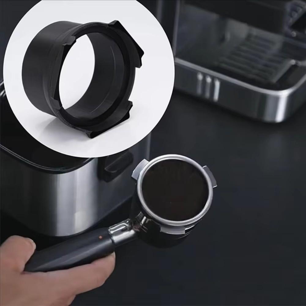 Black Coffee Handle Powder Ring Anti Flying Powder Portafilter Ring Coffee Dosing Funnel Barista