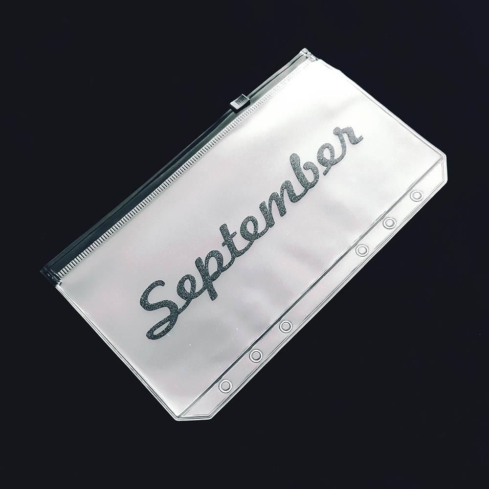 

Планировщик наличных на 6 месяцев, карманный органайзер для файлов, папка для хранения, прозрачный чехол из ПВХ с вкладышами на молнии, папка для хранения документов September