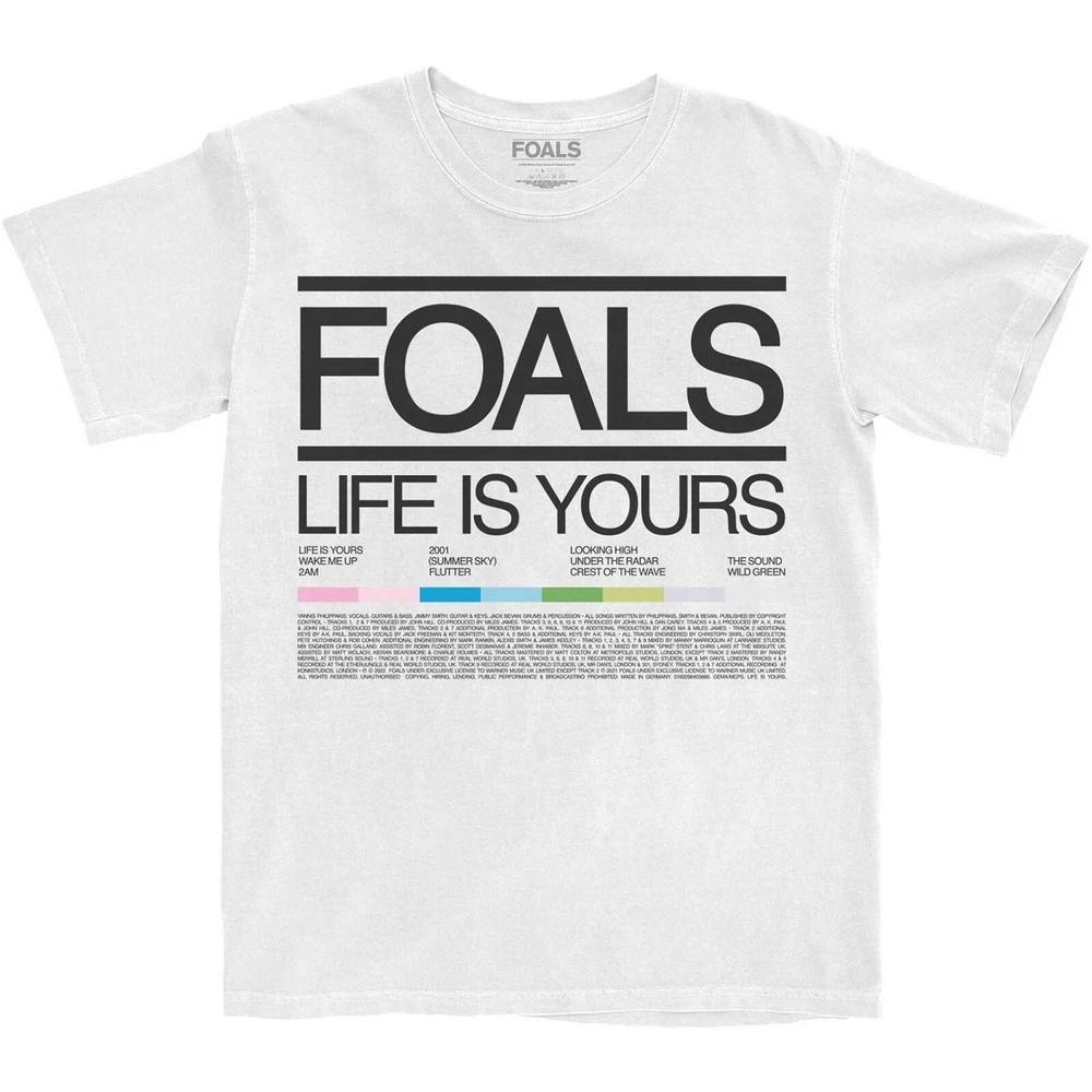 Foals Unisex Tshirt Life Is Yours Song List S