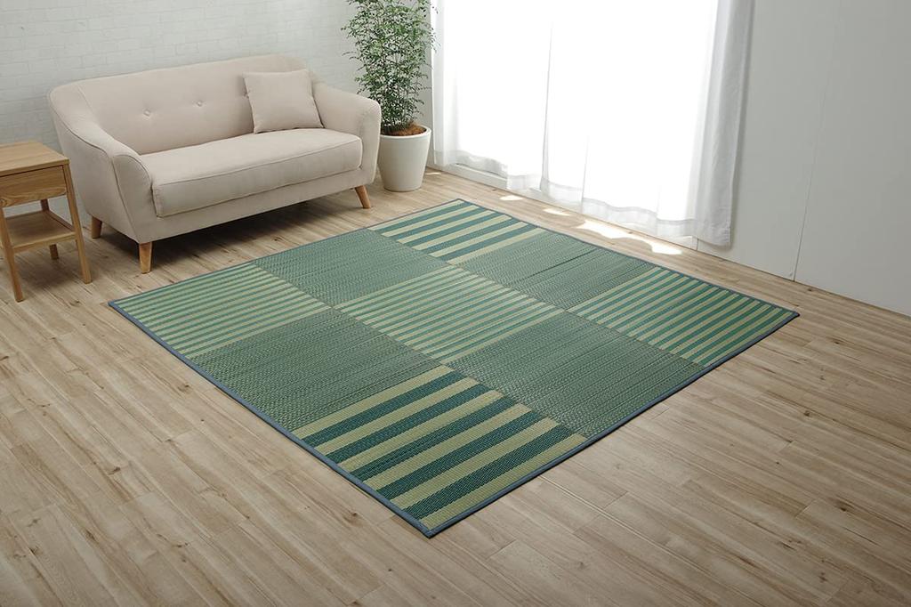 Ikehiko Rush Rug Water Plaid HS Odor 190 x 300 cm Carpet, Repellent, Anti-Slip, Non-woven Fabric, Pattern, Raster, Casual, Antibacterial, Resistant,