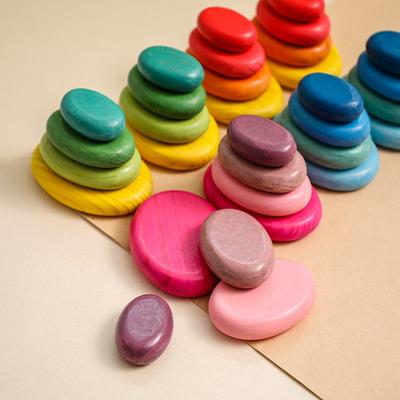 Baby Holz Regenbogen Stapelstein Baustein Montessori Kreatives Balancierspielzeug Nordischer Stil Stapelspiel Für Kind