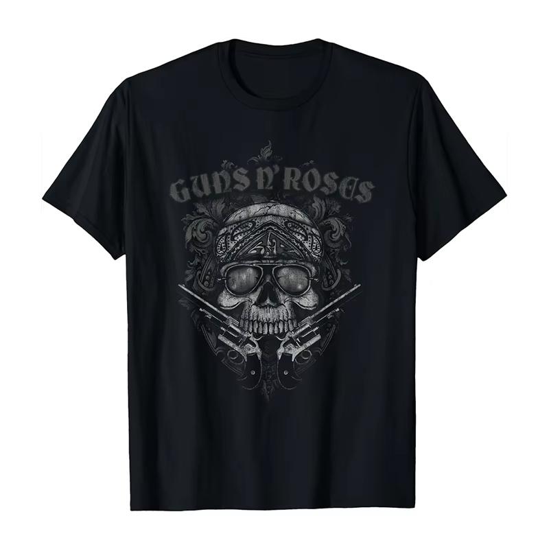 2025 Nowy Guns N 'Roses Rock Punk Amerykański Oversize High Street Męski i Damski Letni Bawełniany Amerykański Wygodny T-shirt