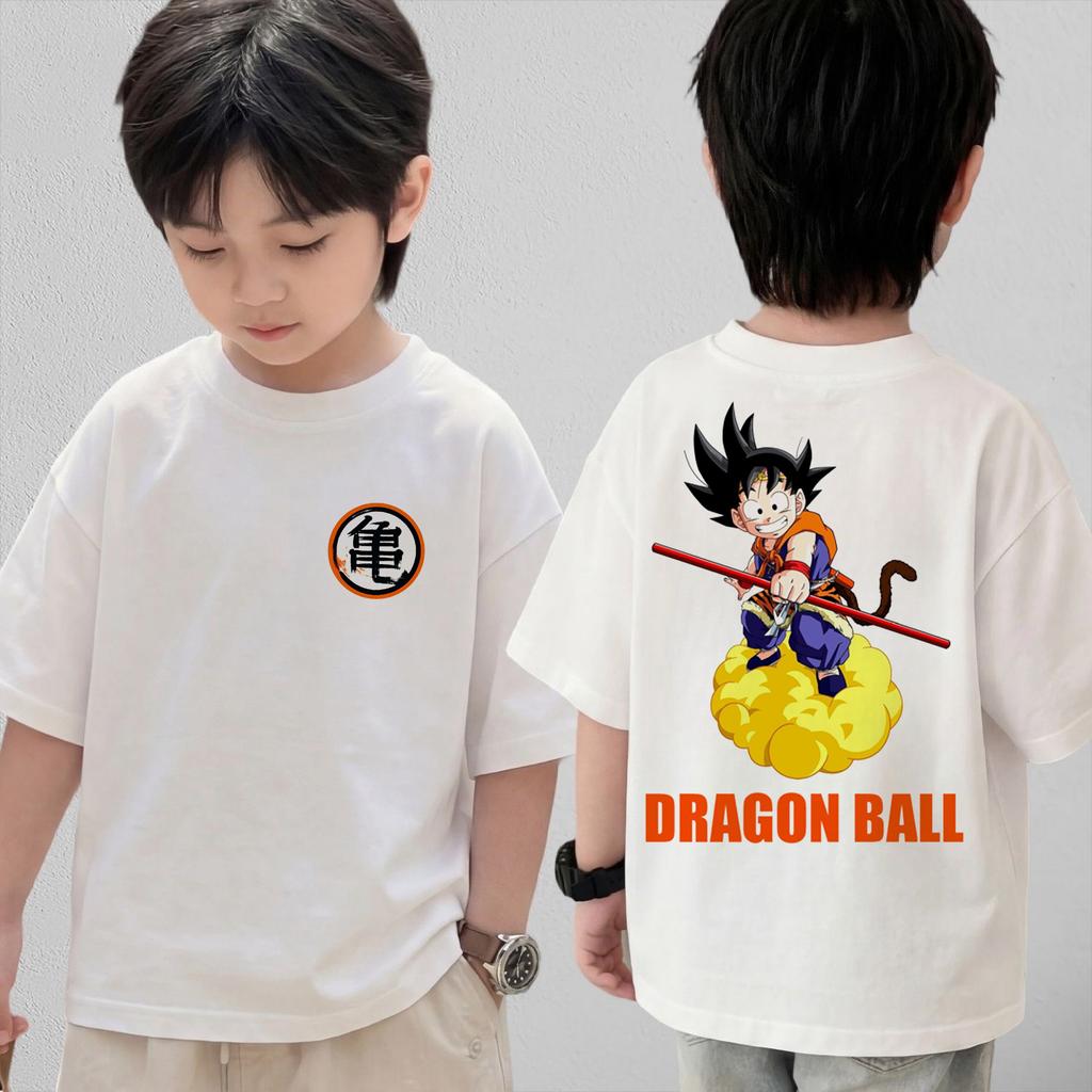 Anime Dragon Ball Cosplay TShirt Cotton Short Sleeve Tops Casual Loose Retro TShirt Men Women Kids Family Matching Outfits