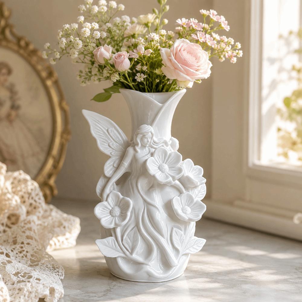 Flower Arrangement Fairy Vase Artistic Shape Art Ornaments Elf Theme Elf Emboss Vase Desktop Decor