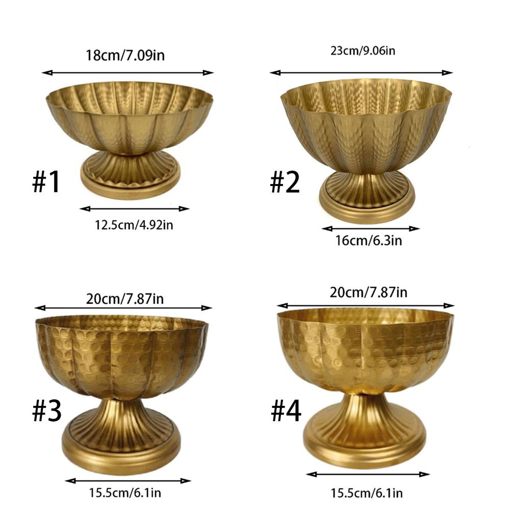 Elegant Iron Compote Bowl Vases Set of 2 Vintage Designs Accessory for Wedding Centerpieces And Home Decoration