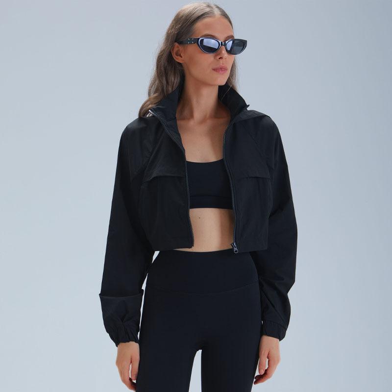Giacca sportiva ALOSCO con cerniera, da running all'aperto, slim, con cappuccio, ad asciugatura rapida, top sportivo, abbigliamento da yoga ad asciugatura rapida