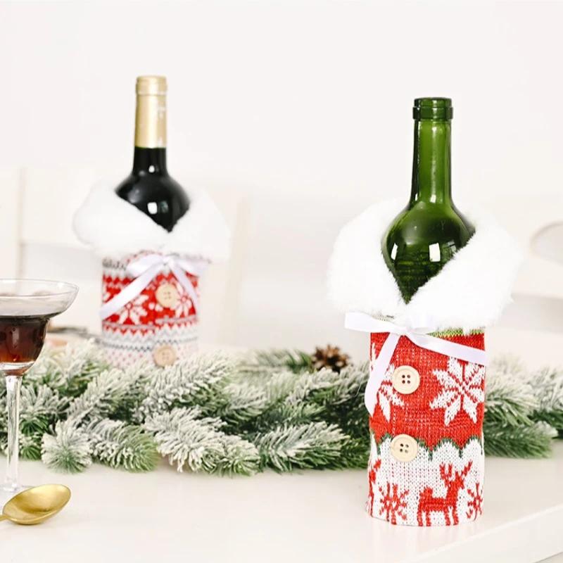 Xmas Navidad Merry Christmas Wine Bottle Cover Wine Bag Natal Decor Ornament Party Dinner Table Decoration Gifts New Year 2025