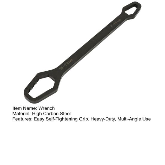 Universal Self Tightening Wrench High Carbon Steel Adjustable Wrench with Long Handle Car Bike Repairs Multi-Angle Fastener Tool