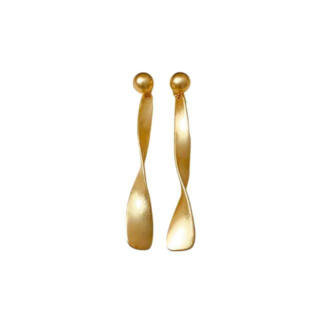 

Elegant Twisted Metal Ribbon Stud Earrings with Niche Design for Women HE2801725-1