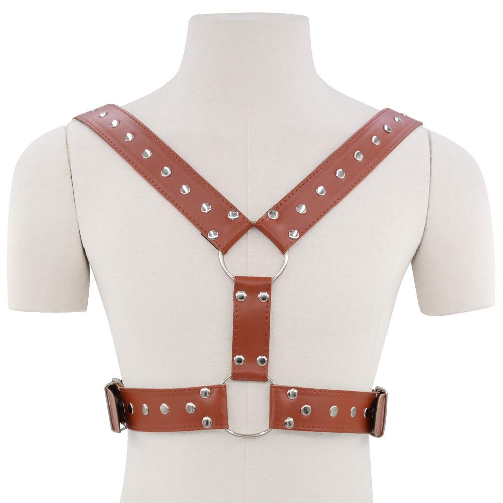 SM Cool Men's Clothes Binding Leather Sexy Clothes Stage Performance Toys Binding Clothing Armor