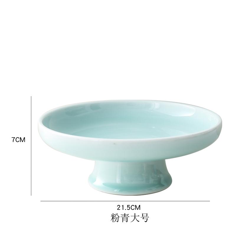 Ceramic Plate Fruit Tray Stilt Refreshment Tray Hand Painted Plum Decoration Plate Dessert Snack Dishes Salad Bowl Tableware