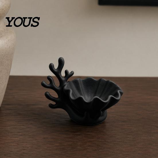 Matte Texture Jewelry Tray 3D Printed Shell Shape Dish Tray, Ocean Wave Organizer with Grooved Design, Ring Earring Holder Vanity Earrings