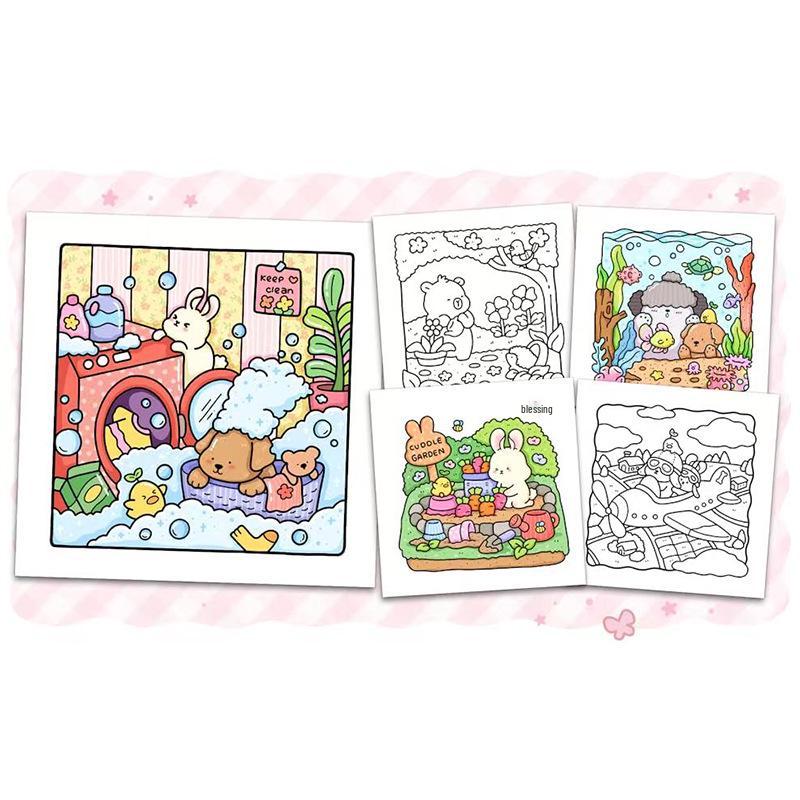 GIRL MOMENTS Children's & Adult Coloring Book: Stress Relief Doodling & Painting