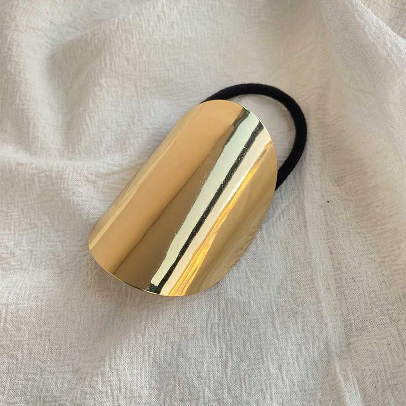 1pc Fashion Simple Women's Hair Accessory Daily Wear Metal Geometric High Ponytail Headband for Girls Rubber Band Hair Rope