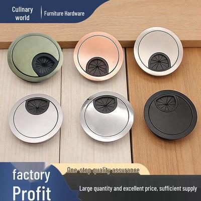 Zinc Alloy Round Desk Wire Pass-Through Outlet Cover