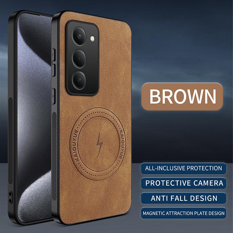For Xiaomi Redmi 15 Case Luxury PU Leather Skin Magnetic Magsafe Protective Back Cover For Xiaomi Redmi 15 5G Phone Shell