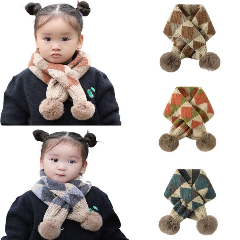Thickening Boys Girls Knitting Scarf Cartoon Bib Snood Cowl Tube Thermal Neck Warmer  Autumn Winter