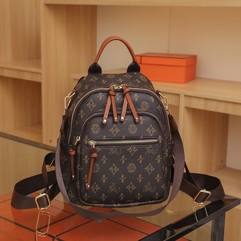 Dámský batoh s retro potiskem: Stylový, Velkokapacitní, Třícestný Módní pro Cestování a Výlety