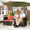 3-Seater Weather Resistant Outdoor Garden Rattan Sofa Orange