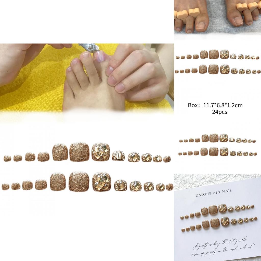 Süßer Stil J-095 Champagner Diamant Zehennagelsticker Glitzer Fußnagelkunst Sternenmuster