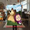Russian animation Fairy Tale Masha and the Bear Cartoon Blanket Soft Four Seasons Home Bed Blanket Sofa Cover Office Napping Picnic Blanket M1