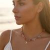 Bohemian Colorful Natural Crushed Stone Choker for Women Creative Crystal Beaded Starfish Pendant Necklace Beach Jewelry Gift