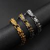 Men's Hip Hop Punk Retro Dragon Head Bracelet Domineering Keel Scale Pattern Fashion Jewelry Accessory Gift