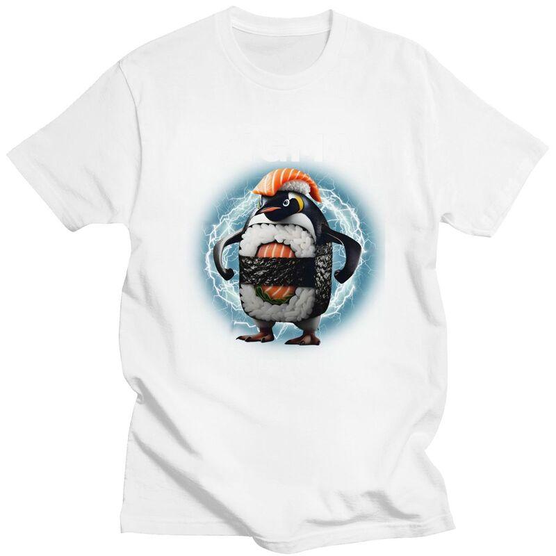 Sigma Italian Brainrot Meme Penguin Sushi T Shirt for Men Tshirt Fashion Short Sleeve Tee Shirt Slim Fit Clothing Gift