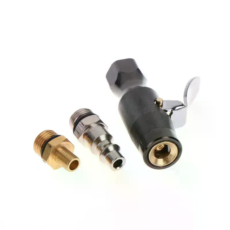 1 Set DIY Accessories 200PSI Tire Inflator Lock-on Air Chuck Dual-Jaw Designed For Schrader Valve Use No Leakage Home Garage