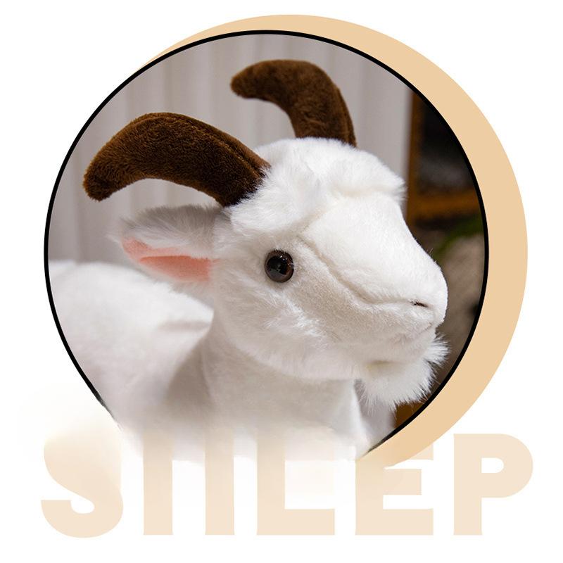 Cute Simulated Goat Doll Little Lamb Doll Alpaca Plush Toy On Bed Pillow Children's Birthday Gift for Women