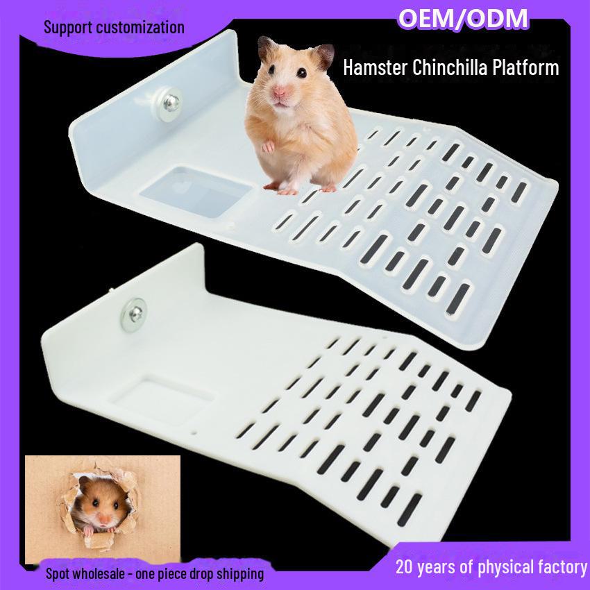 

«Акриловая платформа и лестница для мелких домашних животных»: Аксессуар для балконной клетки для хомяка, шиншиллы Small белый