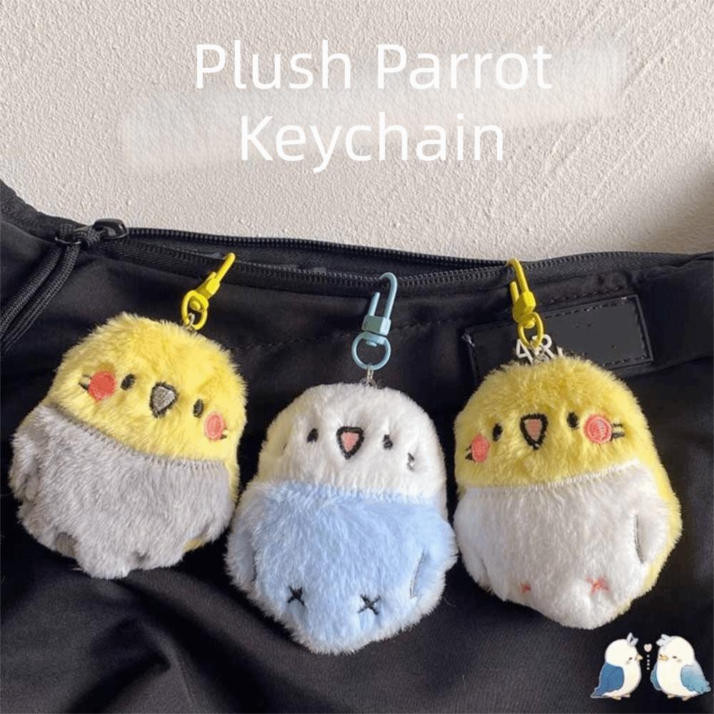 Super Cute Parrot Bird Pendant Bag Charm Bird Plush Doll Adorable Bird Keychain  Jewelry Gift