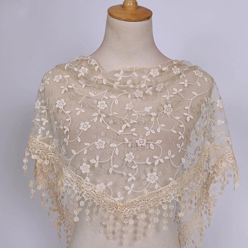 Women Triangle Bohemian Floral Tassel Scarves Shawl Female Spring Summer Headband Scraves