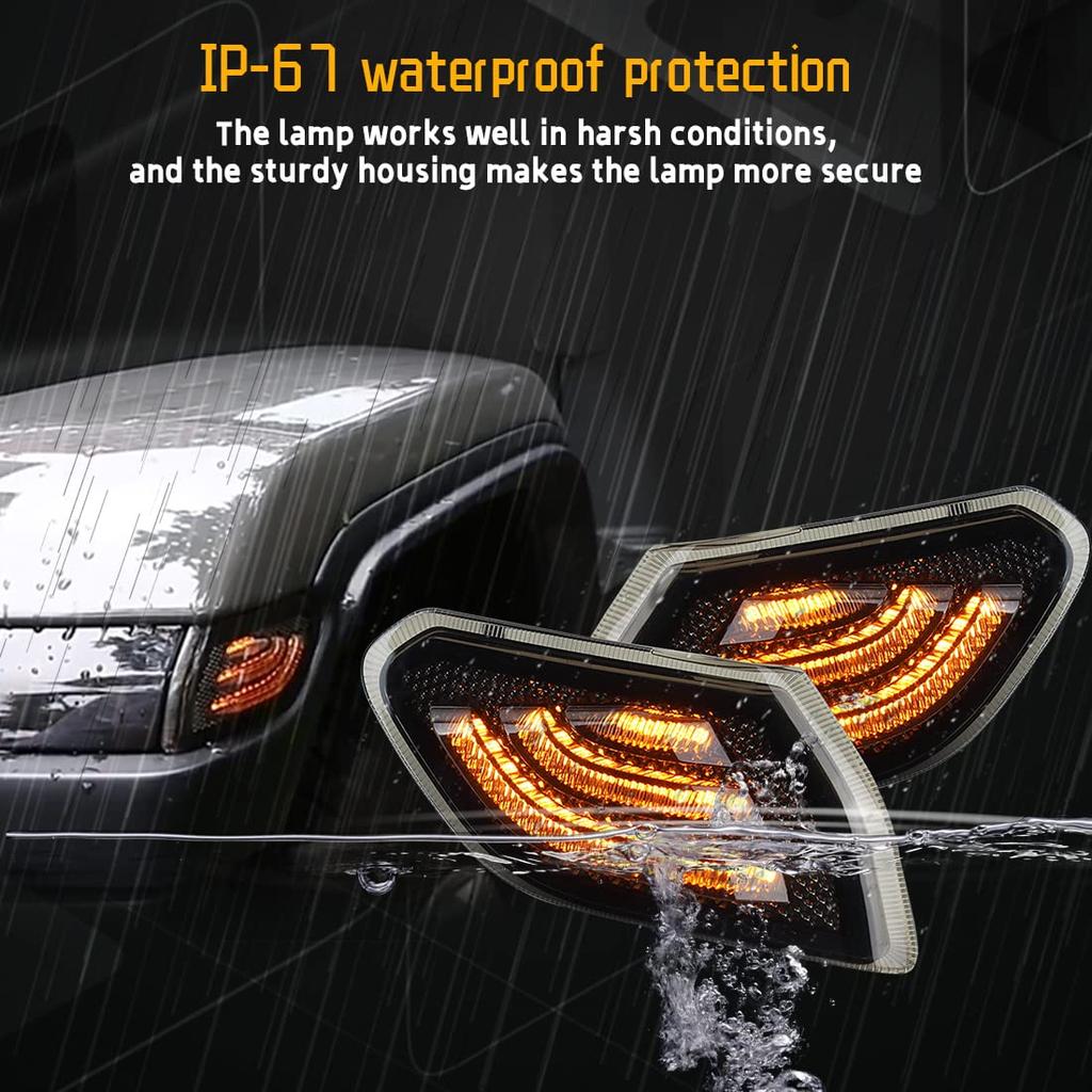 KMFCDAE LEDowe światło obrysowe błotnika przedniego kierunkowskaz dla Jeepa 2018-2022 Wrangler