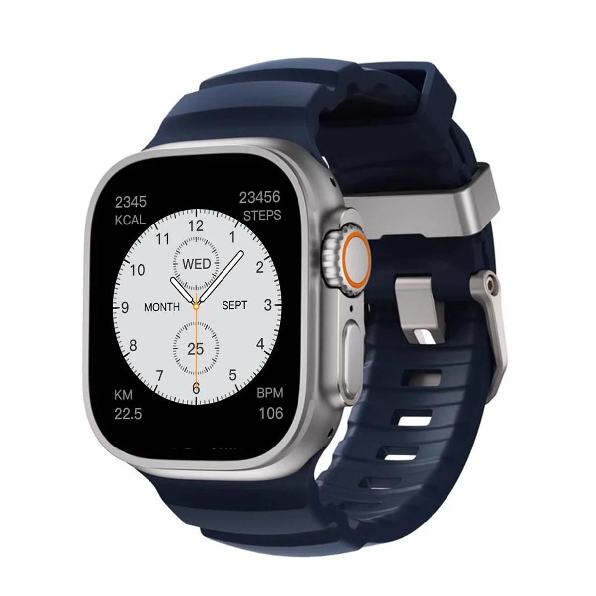 

НОВИЙ спортивний силіконовий ремінець для Apple Watch Ultra 3 11 10 9 8 7 6 SE3 Титановий металевий браслет-ремінець для iWatch 42мм 44 45 46мм 49мм S11-46mm