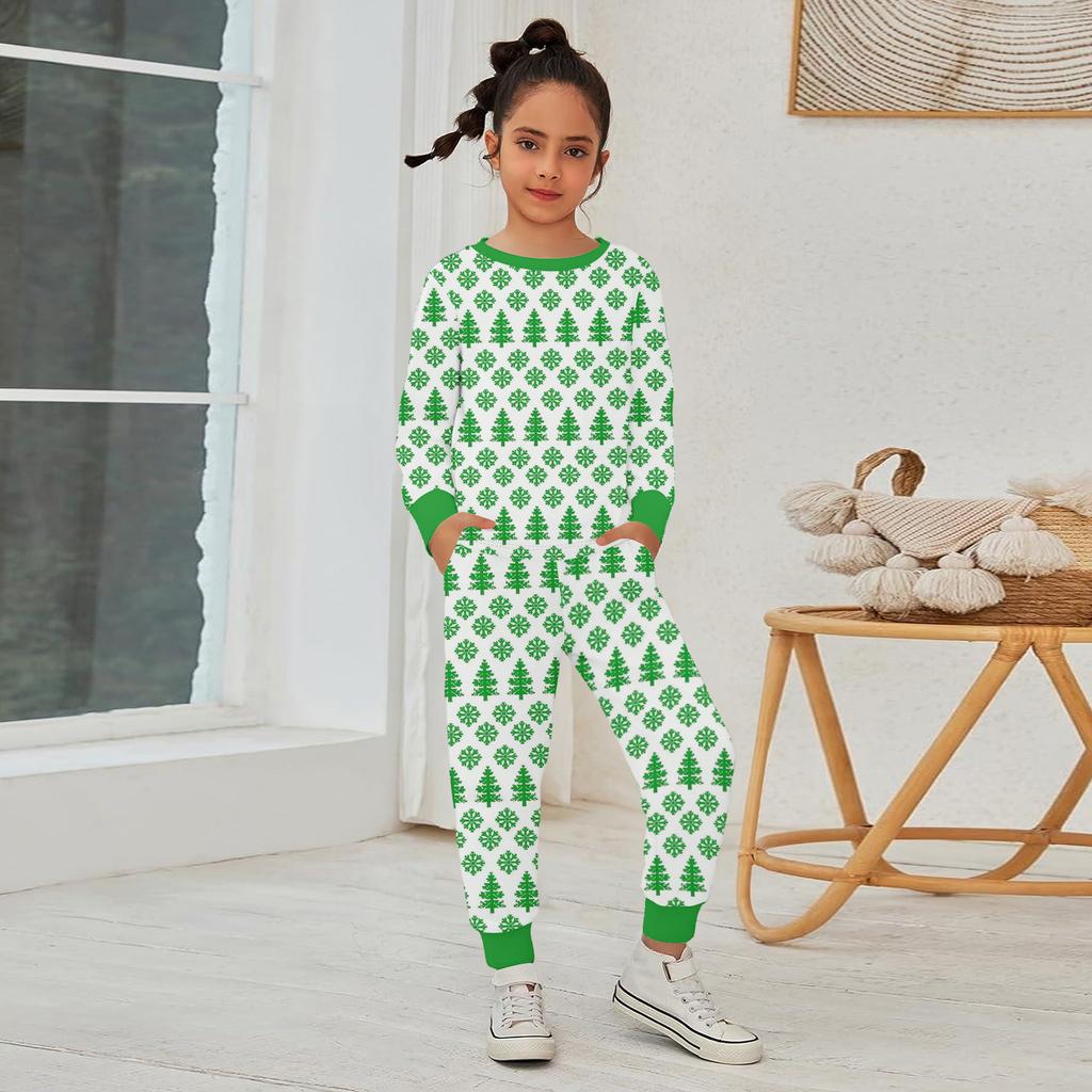 Kids' Long Sleeve Loose Pullover Letter Print Drawstring Hooded Sweatshirt Sweatpants Set