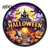 Halloween Holiday Decorations LED Glowing Hanging Decor Acrylic Window Ornament with Light Spooky Durable Signs Sign for Door Wall Haunted
