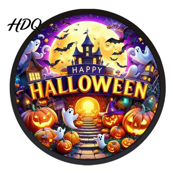 Halloween Holiday Decorations LED Glowing Hanging Decor Acrylic Window Ornament with Light Spooky Durable Signs Sign for Door Wall Haunted
