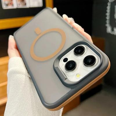 Luxury Patchwork Color Phone Case For iPhone 16 15 14 13 12 11 Pro Max Plus Magsafe Magnetic Anti Slip Frosting Translucent Cover