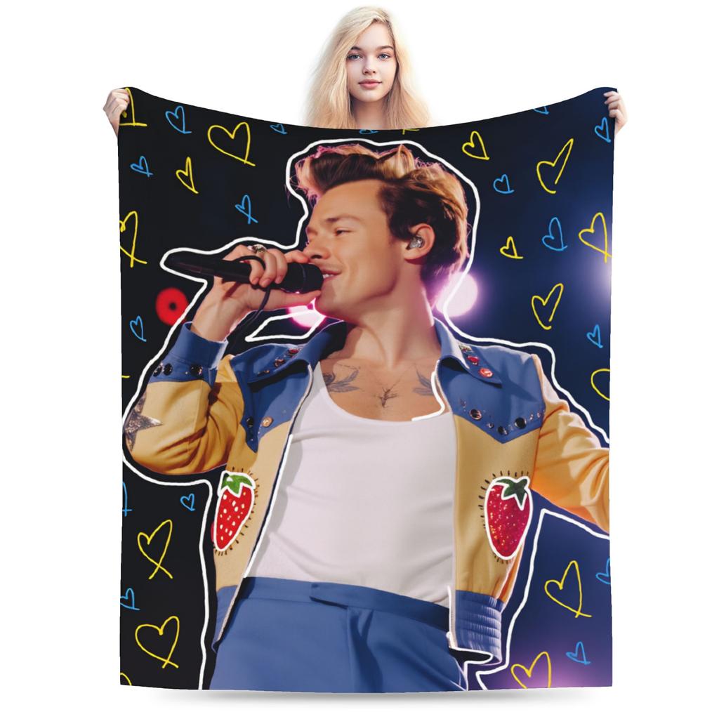 H-Harry Styles Warm Soft Blanket Girls Boys Plush Throw Blanket Graphic Living Room Flannel Bedspread Sofa Bed Cover