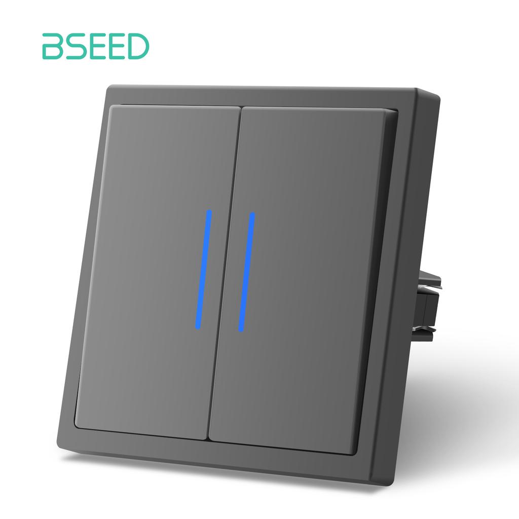 BSEED 1/2-modulový nástenný vypínač svetla Mechanické tlačidlá Vypínač 1-cestný EÚ štandard Plastové rámčeky LED indikátor Rýchle pripojenie vodičov