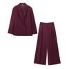2025 Spring Women's Double-Breasted Suit Jacket & Pleated Pants Set