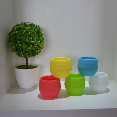 1pc/2pcs/5pcs Colourful Mini Round Plastic Plant Flower Pot Garden Home Office Decor Planter