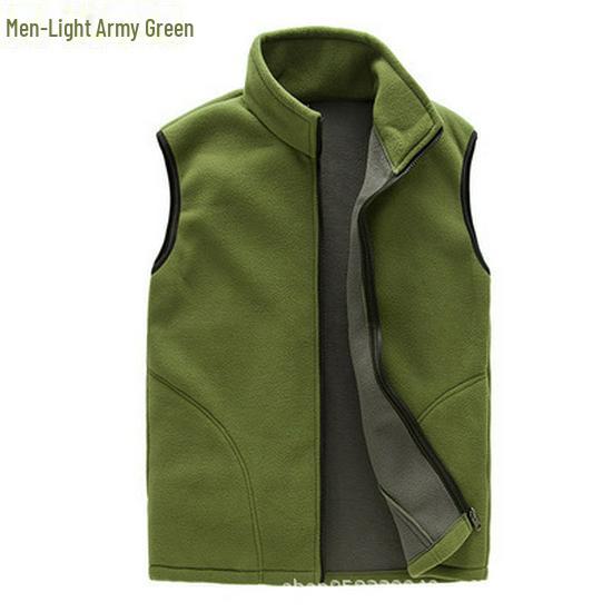 Vestă polară unisex: Gros, cald, de culoare solidă, perfect pentru activitățile în aer liber de toamnă/iarnă